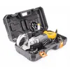 A black plastic carrying case with a yellow and gray electric tool and accessories inside. Náhľad obrázku produktu