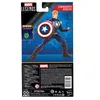 The back of a Marvel Legends Commander Rogers action figure packaging, showing the figure, a build-a-figure piece, and product information. Produktbild-Vorschau