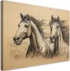 Leinwandbild Vintage Horses Beige 60x40 Feeby Beige bild Produktbild-Vorschau 1