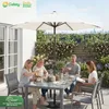 Sekey Rund Sonnenschirm 200 cm, Gartenschirm mit Kurbel & Produktbild-Vorschau 7