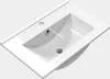 A white ceramic sink with a rectangular basin and a flat rim, shown from a diagonal top-down perspective. Produktbild-Vorschau
