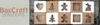 A collage of different boxes with cut-out shapes, arranged in two rows on a textured background. Produktbild-Vorschau