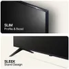 Close-up shots of a television highlighting its slim profile and stand design. Produktbild-Vorschau