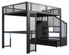 Hoogslaper 140 x 200 cm met bureau, 3 lades, open Productafbeelding-voorbeeld 17