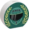 Motorsport-Helm Spardose in Racing Green mit Siegerkranz Produktbild-Vorschau 1