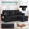 Modułowa sofa narożna z czarnego aksamitu z oświetleniem Podgląd zdjęcia produktu 9