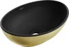 Mexen Elza Aufsatzwaschbecken 40 x 33 cm, Schwarz matt/gold Produktbild-Vorschau 1