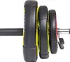Close-up side view of weight plates on a barbell. Náhled obrázku produktu