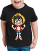 style3 Pixel Luffy Kinder T-Shirt strohhut pirat one Produktbild-Vorschau 1
