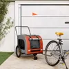 vidaXL Rimorchio per cani arancione e grigio Tessuto Oxford Anteprima dell’immagine prodotto 2