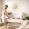Hängespiegel Wandspiegel Dekospiegel Sonne Metall Gold Ø65cm Produktbild-Vorschau