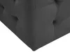 A close-up, corner view of a dark grey, tufted ottoman. Náhľad obrázku produktu