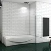 80X140cm Badewannenaufsatz Duschabtrennung Echtglas Produktbild-Vorschau 3