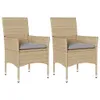 vidaXL Gartenstühle mit Kissen 2 Stk. Beige Poly Rattan Produktbild-Vorschau 1