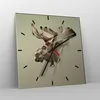 Wanduhr - Quadrat - Glasuhr - Elch Abstraktion - 40x40cm - Produktbild-Vorschau 4