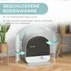 PawHut Kočičí záchod s krytem a víkem, podložka na kočičí Náhled obrázku produktu 5