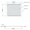 Dessin technique – DEOS Grille de cuisson réglable en acier inoxydable 50–60 × 45 cm sans poignées… Voir les images du produit