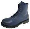 Apple of Eden: Botas de cordones para mujer, color azul, Vista previa de la imagen del producto 2
