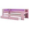 Daybed 90x200 cm mit USB & LED – Tagesbett in Rosa, Produktbild-Vorschau 2