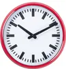 B&S Wanduhr Analog Metall rund Ø 23.5 cm rot weiß modern Produktbild-Vorschau 2