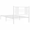 A white metal bed frame with a slatted headboard, shown from a side angle against a white background. Produktbild-Vorschau