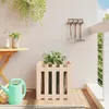 vidaXL Pflanzkübel Lattenzaun-Design 50x50x50 cm Massivholz Produktbild-Vorschau 2