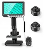 A digital microscope with an LCD screen and accessories is displayed against a white background. Náhled obrázku produktu