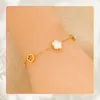 Camerazar Bracciale d'oro in acciaio chirurgico con fiore Anteprima dell’immagine prodotto 8