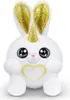 A white plush toy bunny with gold glitter ears and a gold glitter unicorn horn, and a yellow embroidered heart on its chest. Anteprima dell’immagine prodotto