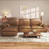 Ecksofa 3-Sitzer mit Longchair 280cm, Weiches Lederoptik Produktbild-Vorschau 10