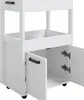A white roll container with two open cabinet doors, revealing hinges and shelves. Podgląd zdjęcia produktu