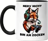 Nerv nicht Bin am zocken Fuchs Tasse Schwarz - Multiplayer Produktbild-Vorschau 1