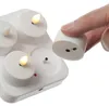 LED Teelichter - 4 wiederaufladbare LED Teelichter mit Ladestation - D- 4cm - flackernd - weiss Produktbild-Vorschau
