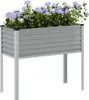 vidaXL Fioriera grigia 100x45x90 cm in acciaio Anteprima dell’immagine prodotto 2