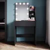 SONNI czarna komoda 70x40x140cm Komoda z oświetleniem LED o Podgląd zdjęcia produktu 1