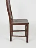 A side view of a dark brown wooden chair against a white background. Produktbild-Vorschau