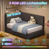 KIMENICH Jugendbett mit LED Beleuchtung, Polsterbett mit Produktbild-Vorschau 3