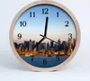 Holzuhr 30fi cm wanduhr - Stadtgebäude Stadt Produktbild-Vorschau 1