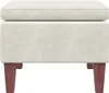 vidaXL Tabouret avec pieds en bois Crème Velours Voir les images du produit 3