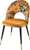 A single design chair with a floral pattern on an orange background. Produktbild-Vorschau