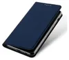 A dark blue flip case for a smartphone is shown on a white background. Produktbild-Vorschau