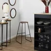 HowHomely | Barová židle - 70 cm - Akáciové dřevo Kov Náhled obrázku produktu 2