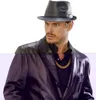 Mafia Trilby Rocker Kopfbedeckung Kunstleder Produktbild-Vorschau 4