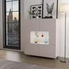 Komoda Amanda Cashmere Matt s bílou LED diodou - 100x107 cm Náhled obrázku produktu 2