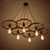 Vintage metalowy 6-kołowy żyrandol lampa sufitowa do salonu Podgląd zdjęcia produktu 1