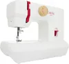 A white sewing machine with red accents and a tan dial is shown against a white background. Produktbild-Vorschau
