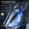 A close-up marketing image of a phone screen protector, showing its protective qualities against impact. Produktbild-Vorschau