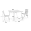 A diagram showing a table and two chairs with dimensions indicated by text and lines. Anteprima dell’immagine prodotto