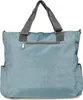 A blue tote bag with gray straps and zipper. Produktbild-Vorschau