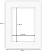 A white picture frame mat with dimensions indicated. Produktbild-Vorschau